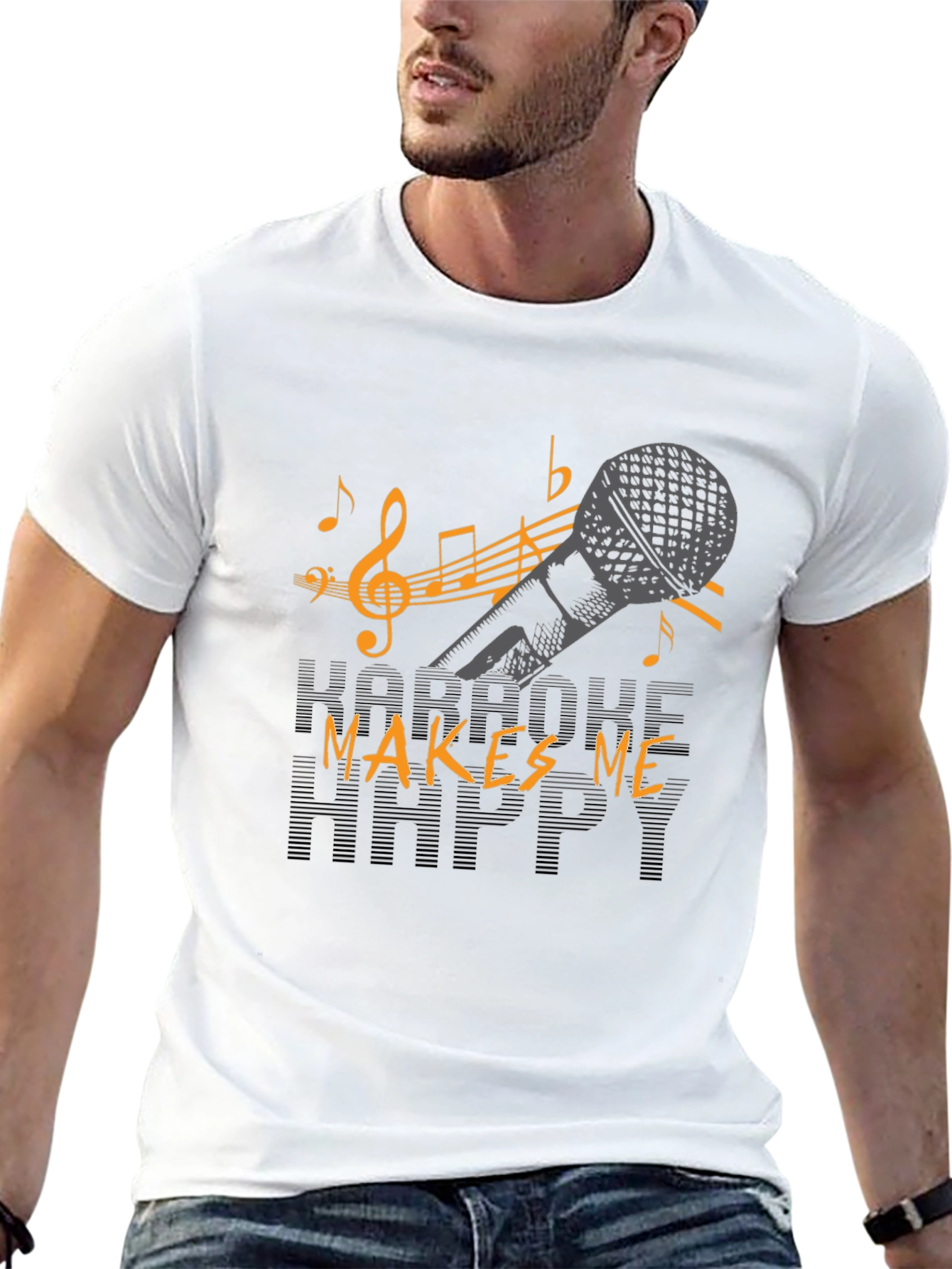 Karaoke Makes Me Happy Graphic T-Shirt