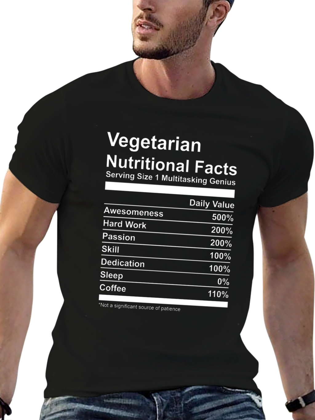 Vegetarian Nutritional Facts Graphic Tee