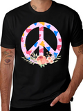 Floral Peace Sign T-Shirt - Trendy Graphic Tee