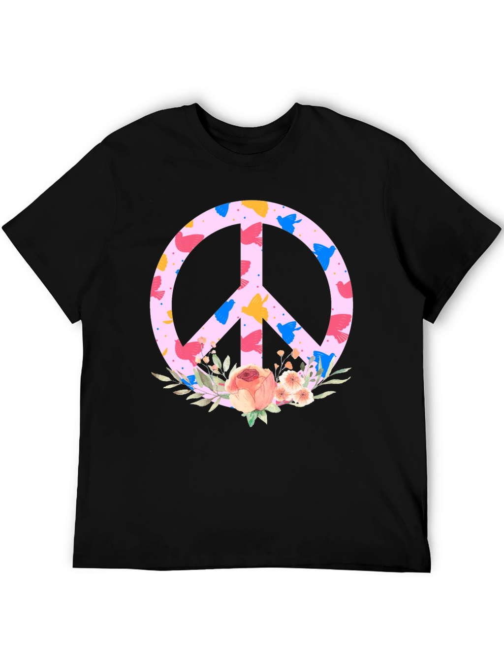Floral Peace Sign T-Shirt - Trendy Graphic Tee