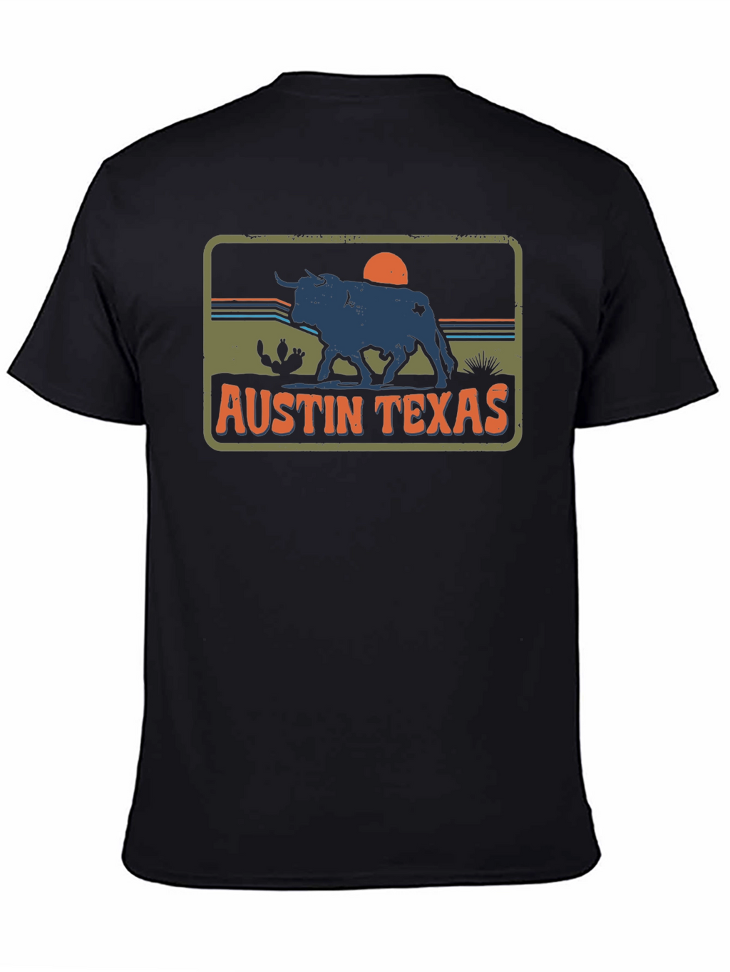 Austin Texas Bull Graphic Tee - Retro Style T-Shirt