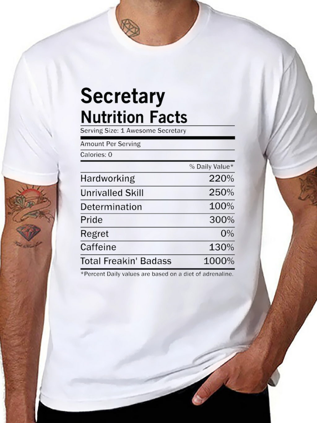 Secretary Nutrition Facts T-Shirt