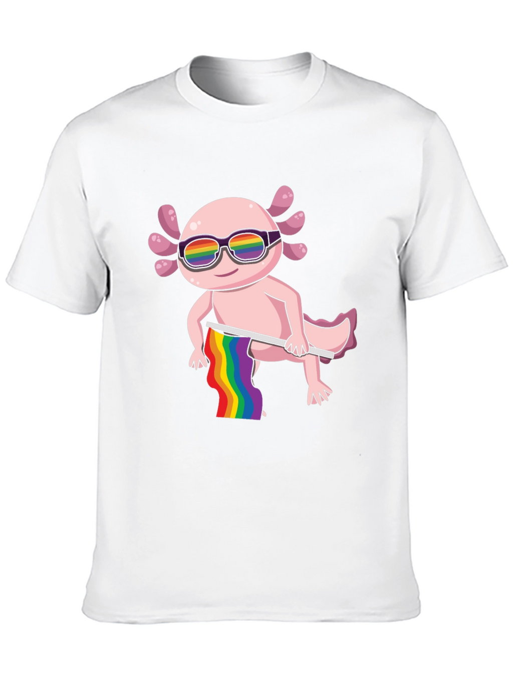 Axolotl Pride T-Shirt - LGBTQ+ Rainbow Design