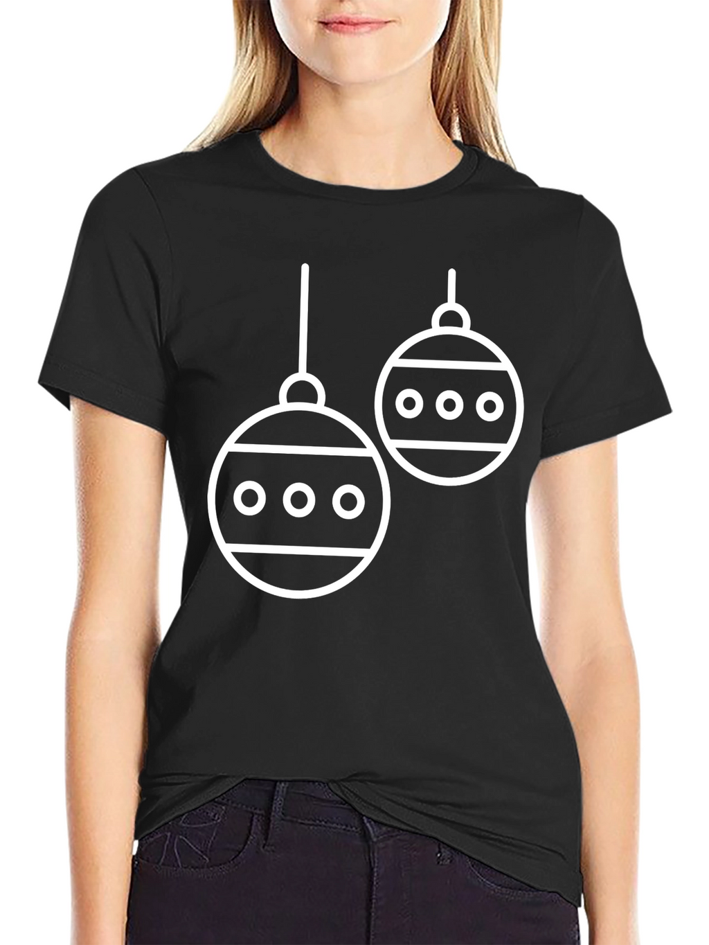 Festive Christmas Ornament T-Shirt - Black