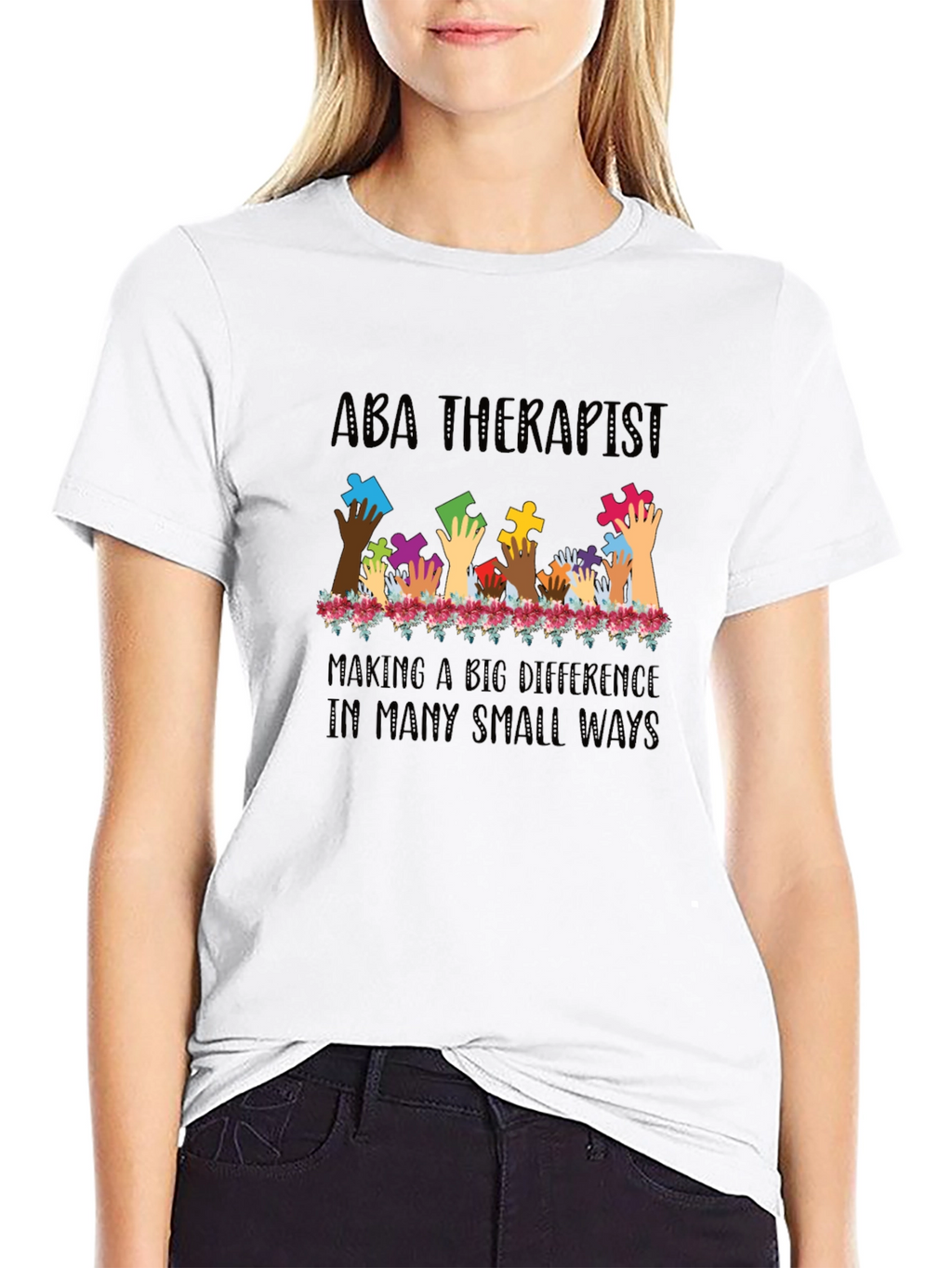 ABA Therapist Puzzle Piece Hands T-Shirt