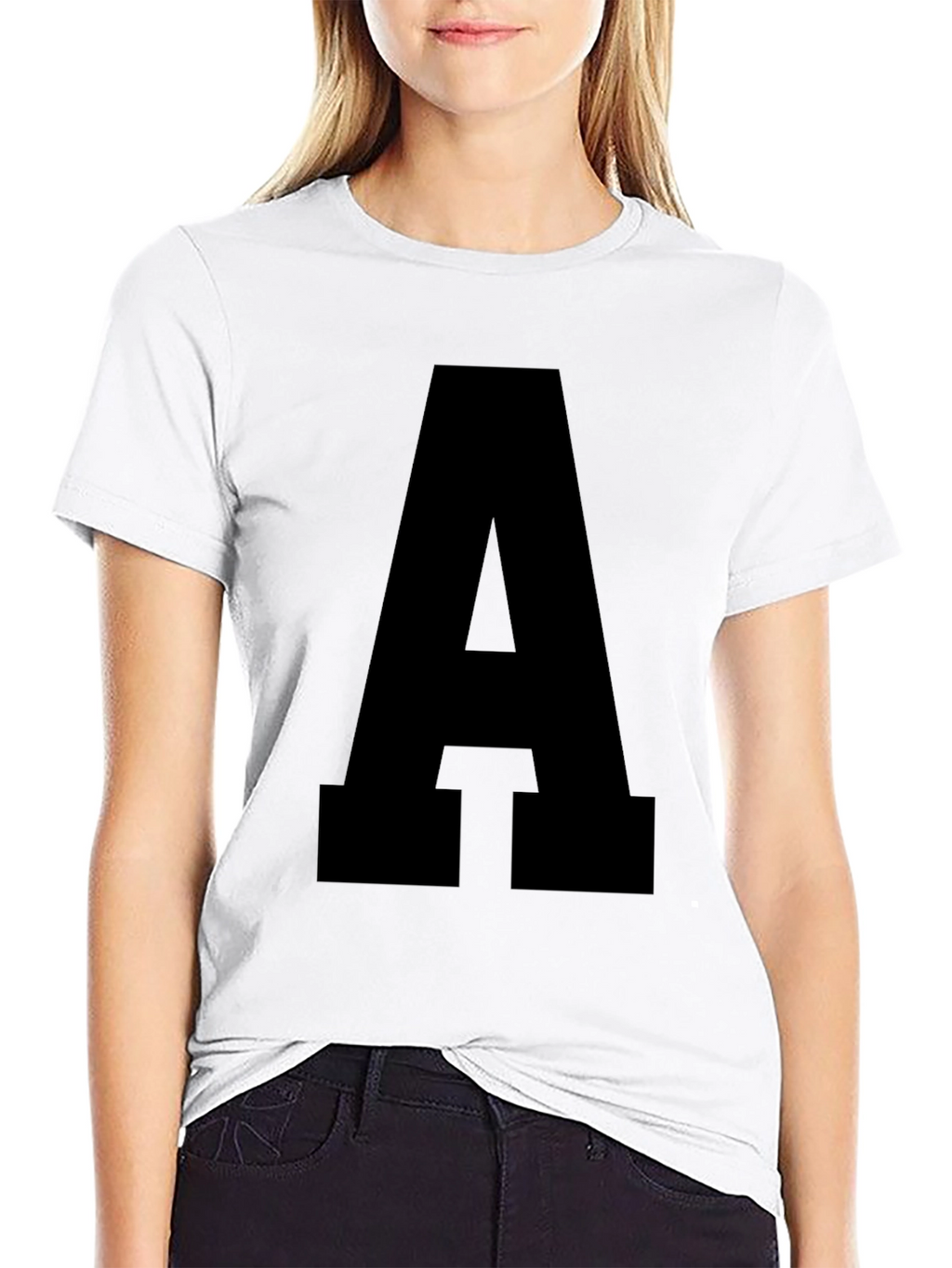 Bold Letter A Black T-Shirt - Statement Tee