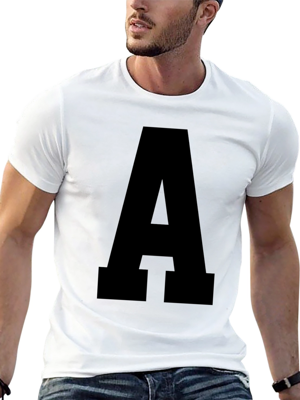 Bold Letter A Black T-Shirt - Statement Tee