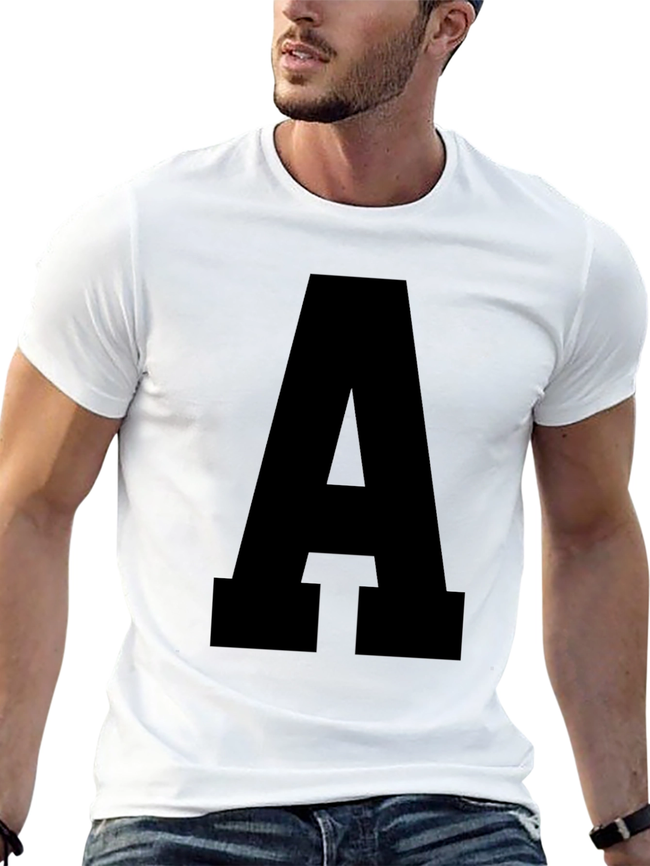 Bold Letter A Black T-Shirt - Statement Tee