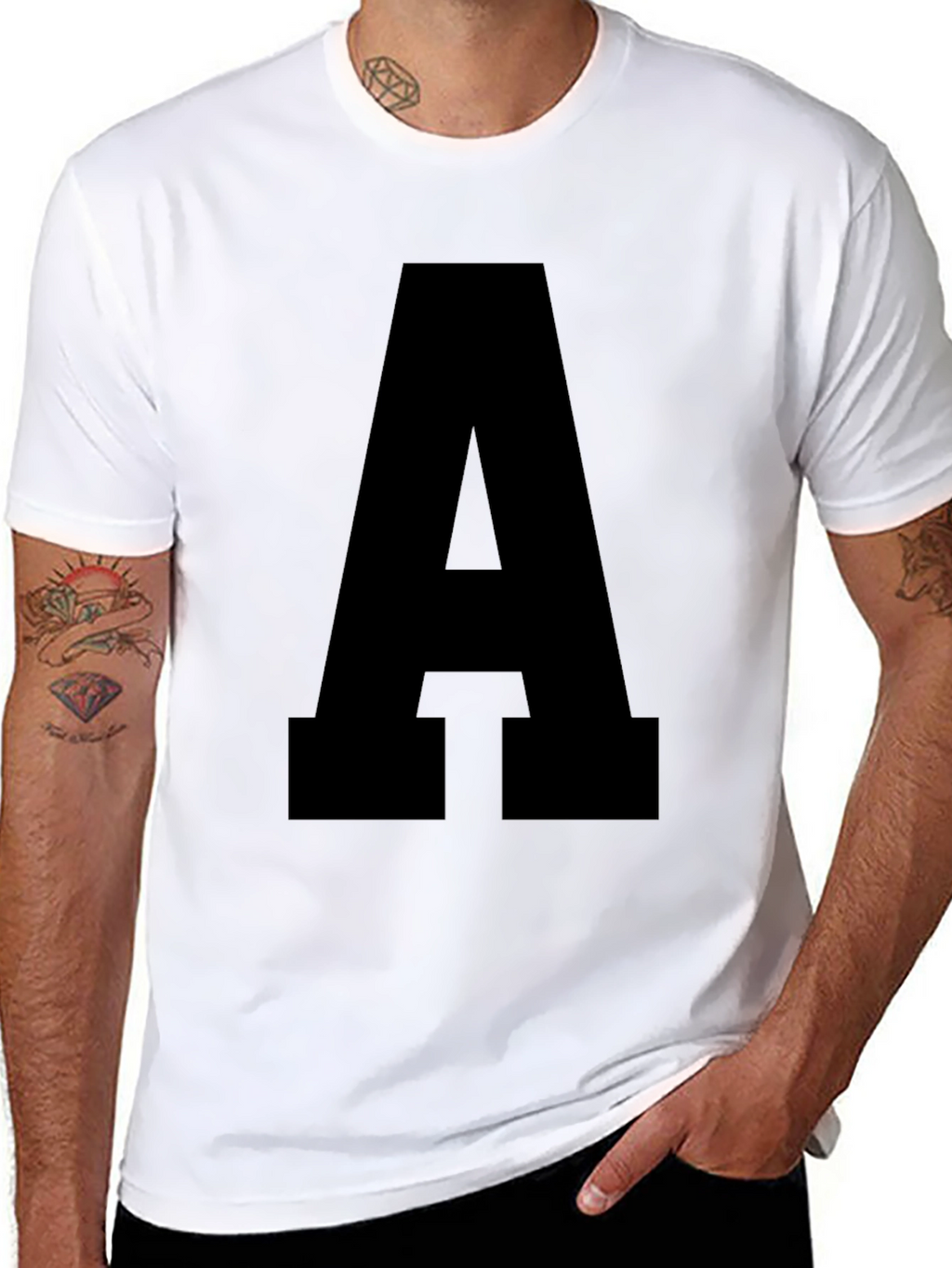 Bold Letter A Black T-Shirt - Statement Tee