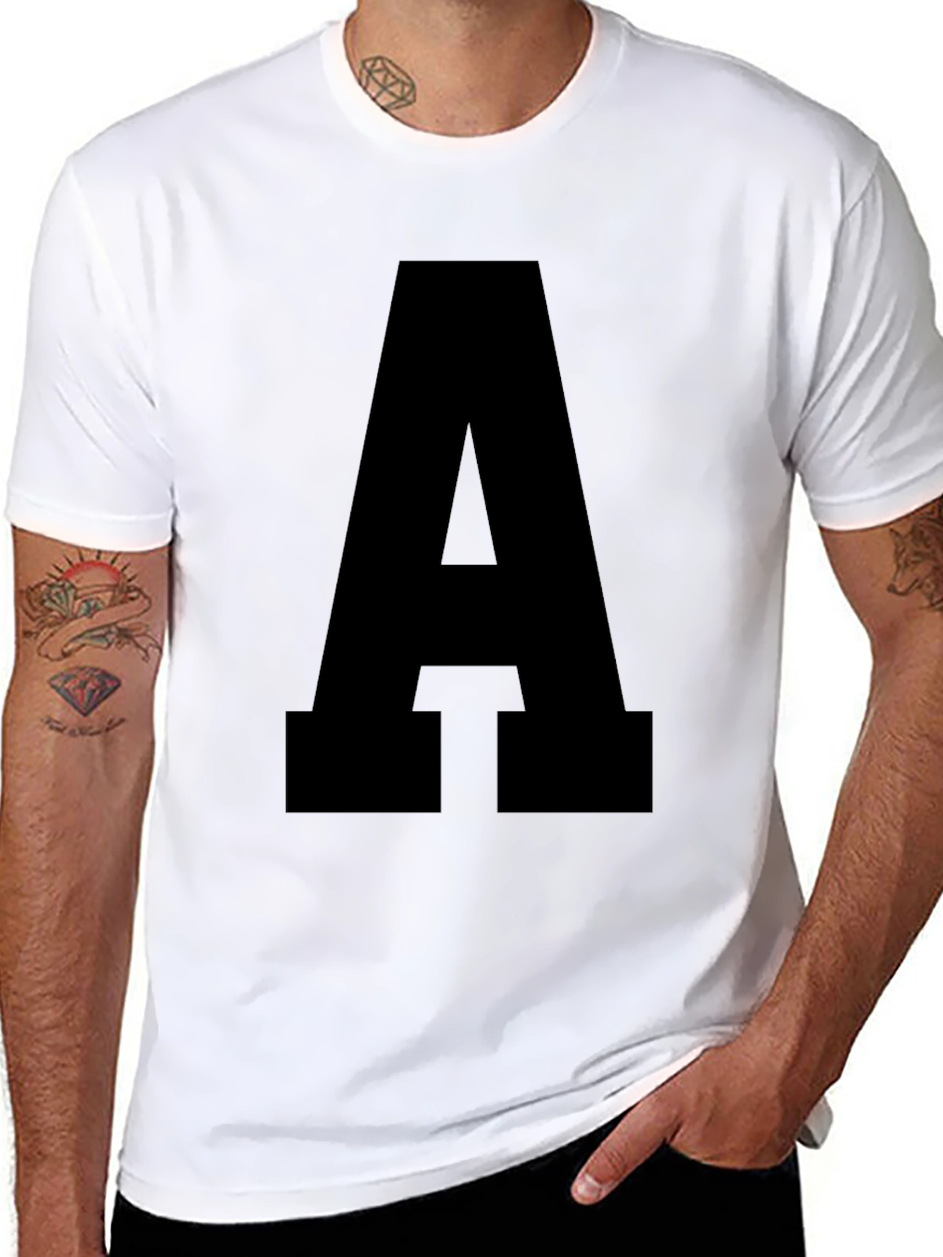 Bold Letter A Black T-Shirt - Statement Tee
