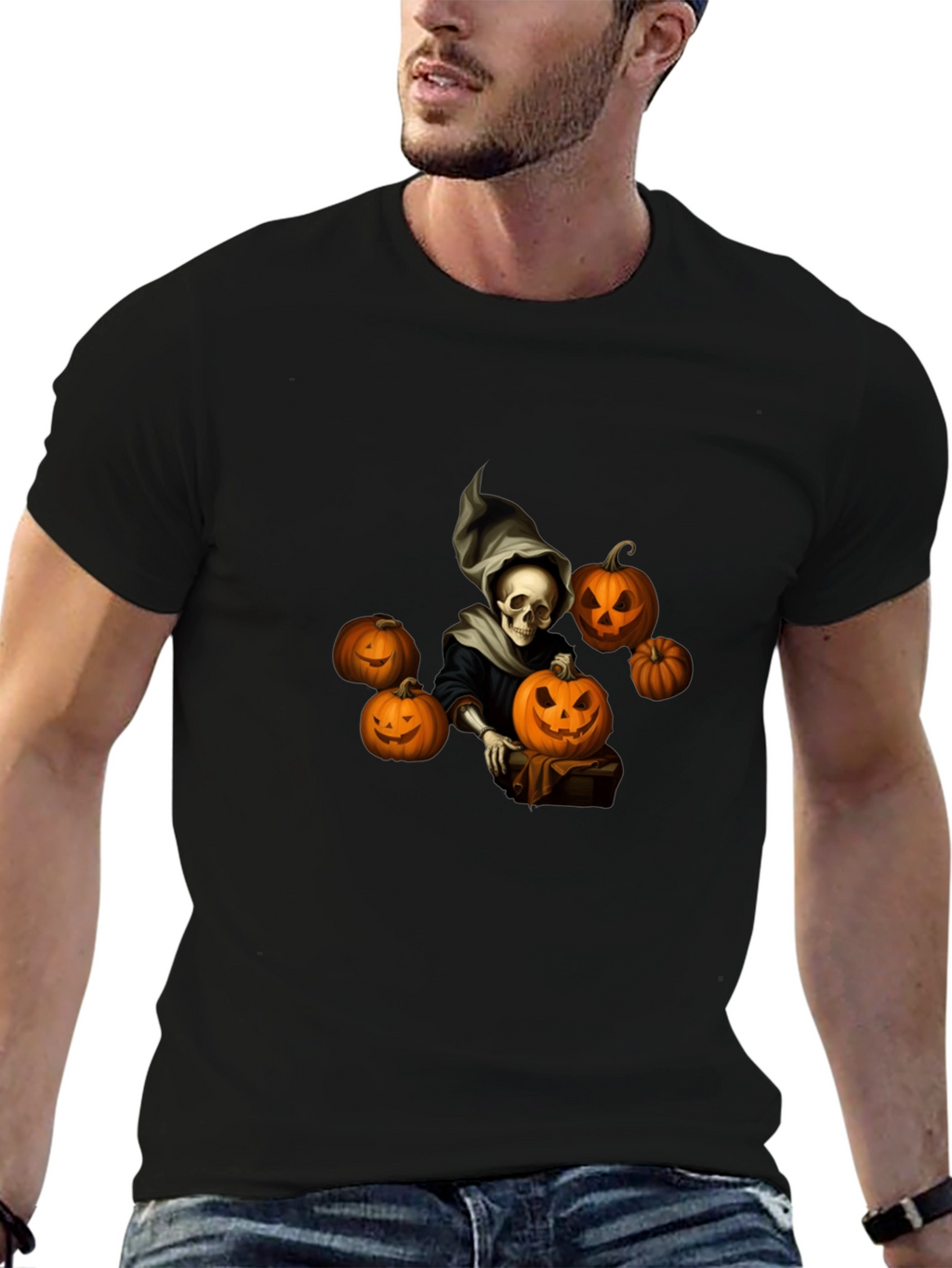 Spooky Halloween Skeleton Graphic Tee