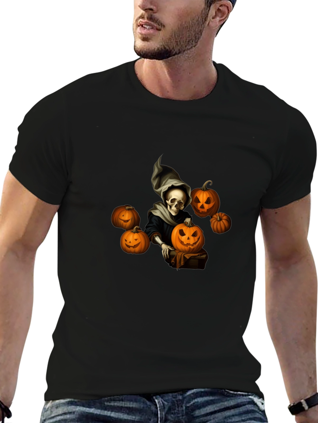 Spooky Halloween Skeleton Graphic Tee
