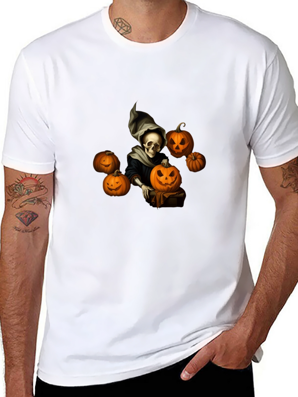 Spooky Halloween Skeleton Graphic Tee
