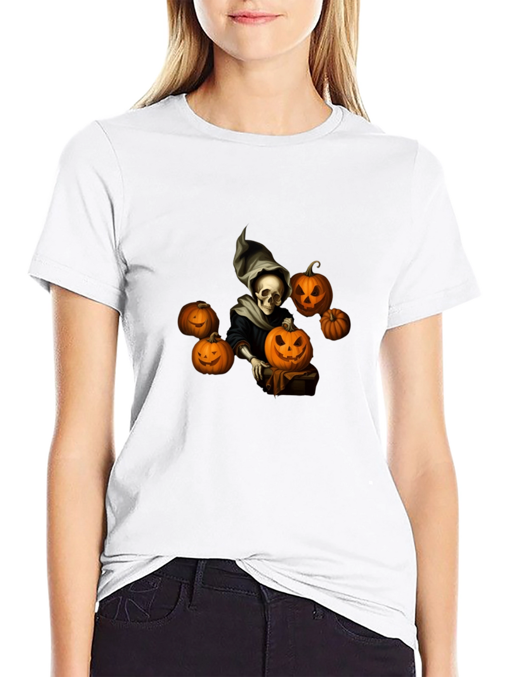 Spooky Halloween Skeleton Graphic Tee
