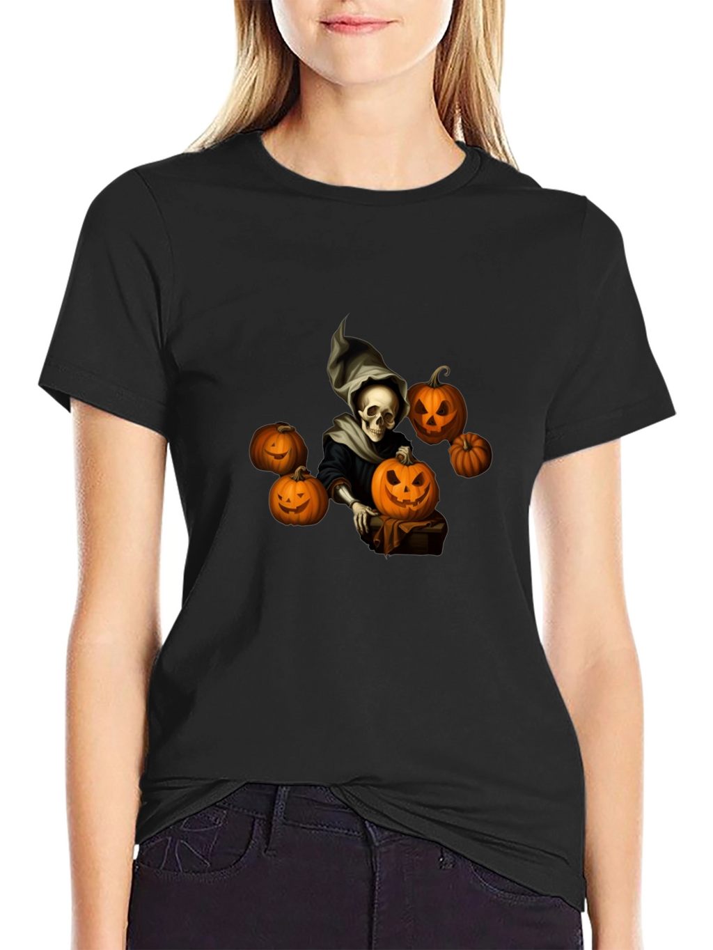 Spooky Halloween Skeleton Graphic Tee