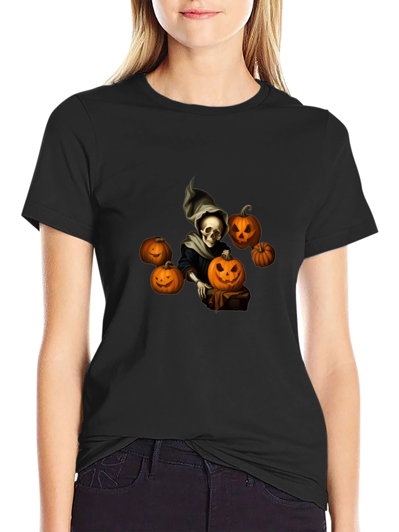 Spooky Halloween Skeleton Graphic Tee