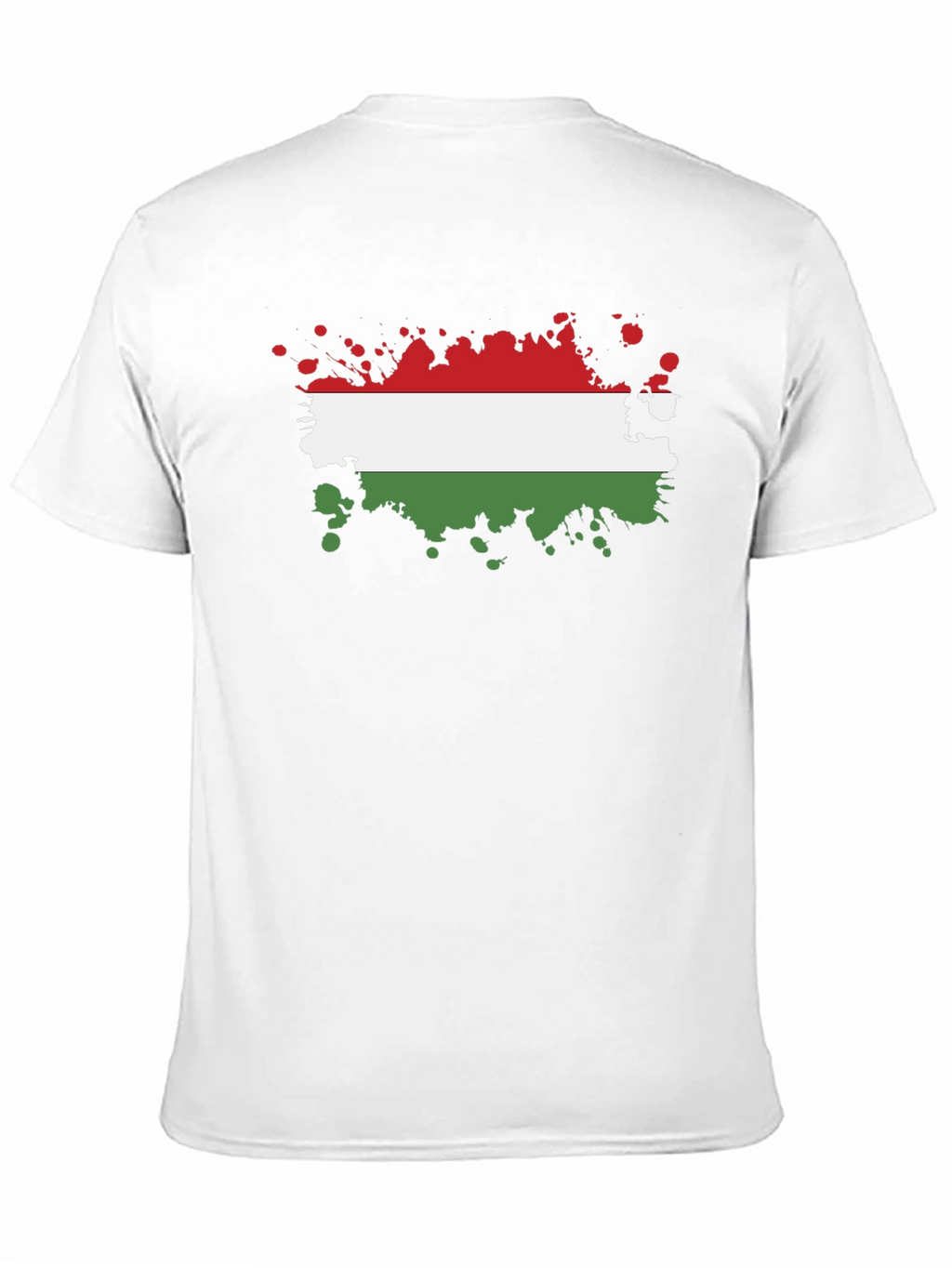 Hungarian Flag Splatter T-Shirt - Black Cotton Tee