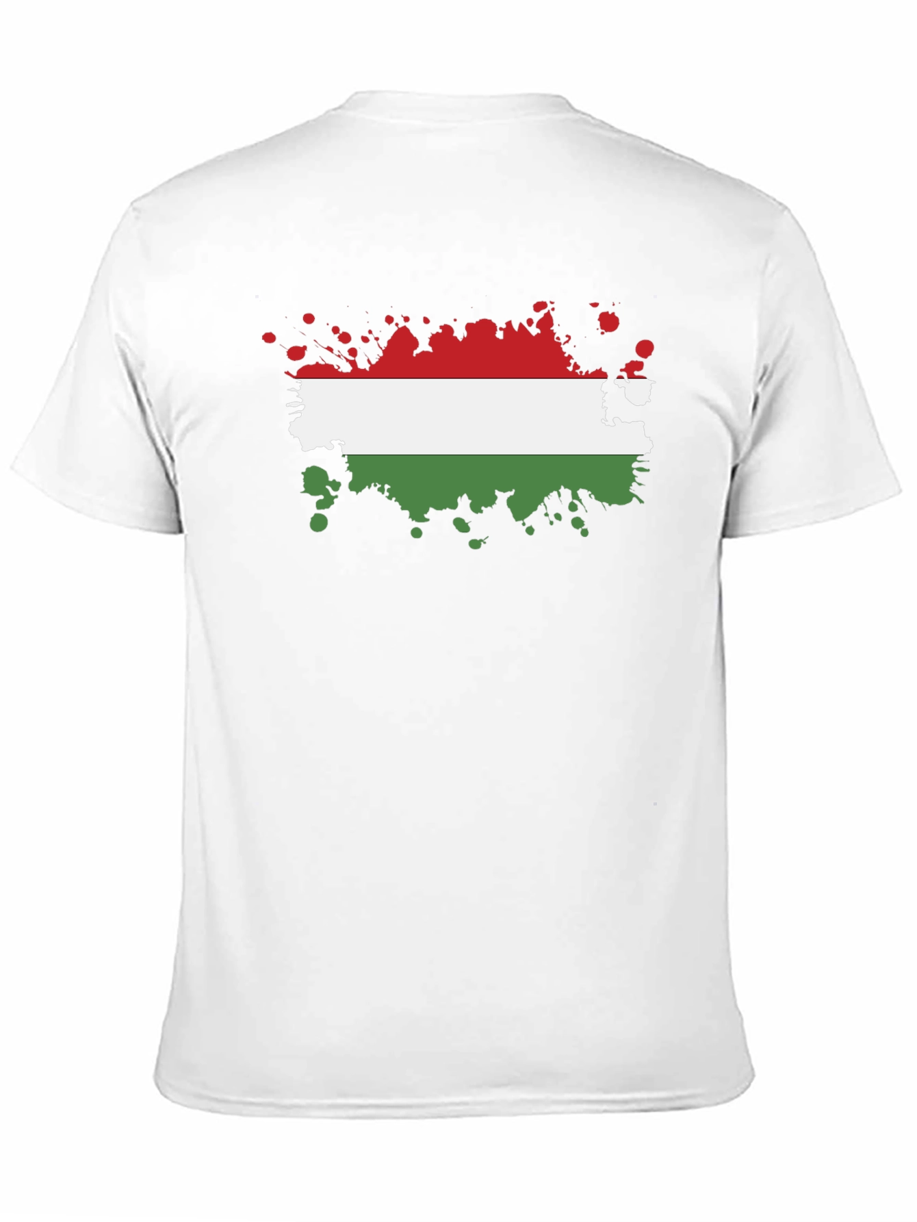 Hungarian Flag Splatter T-Shirt - Black Cotton Tee