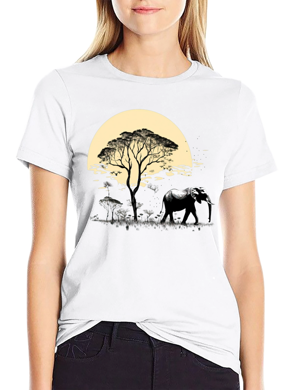 Savanna Sunset Elephant Graphic Tee