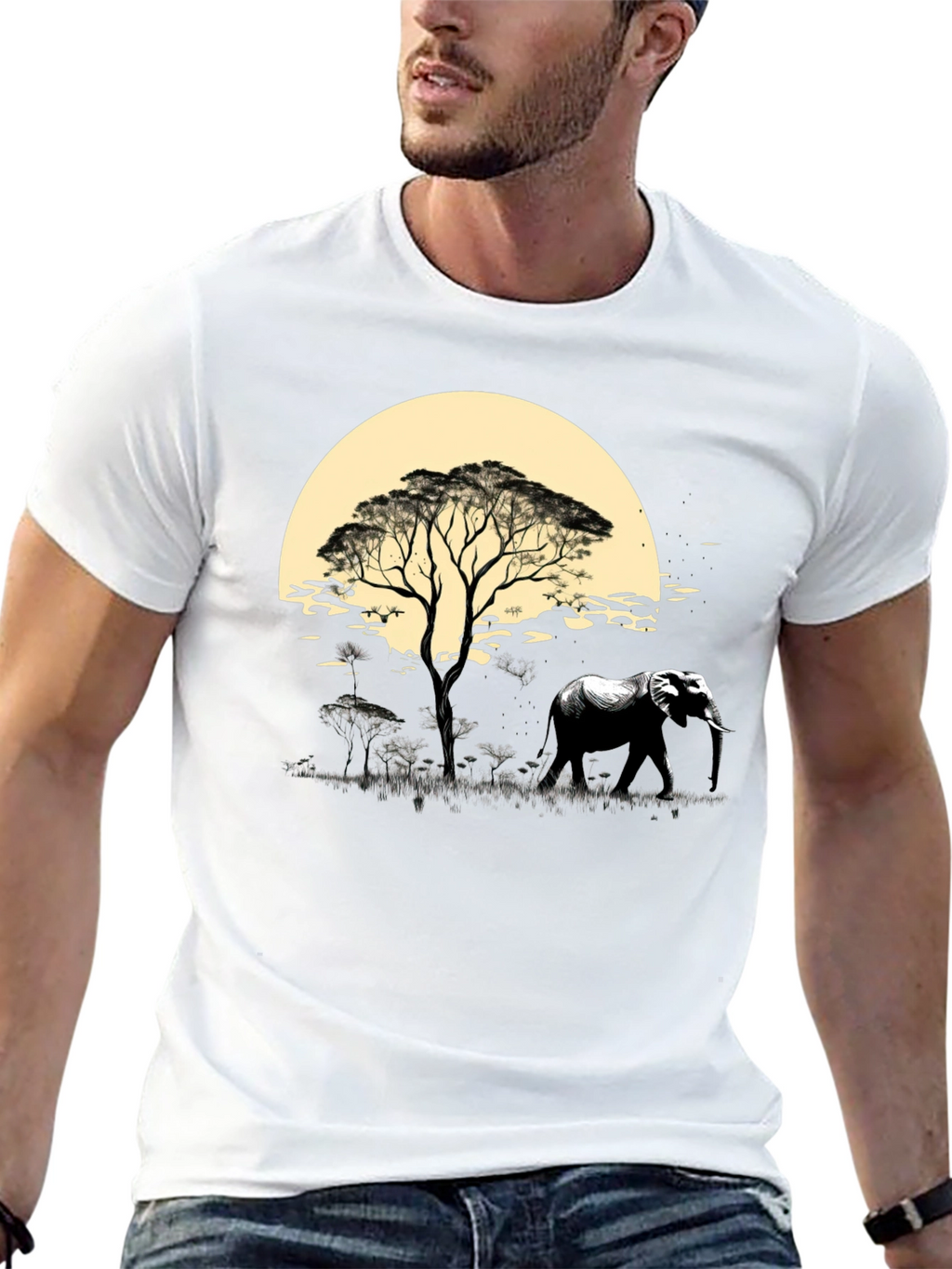 Savanna Sunset Elephant Graphic Tee