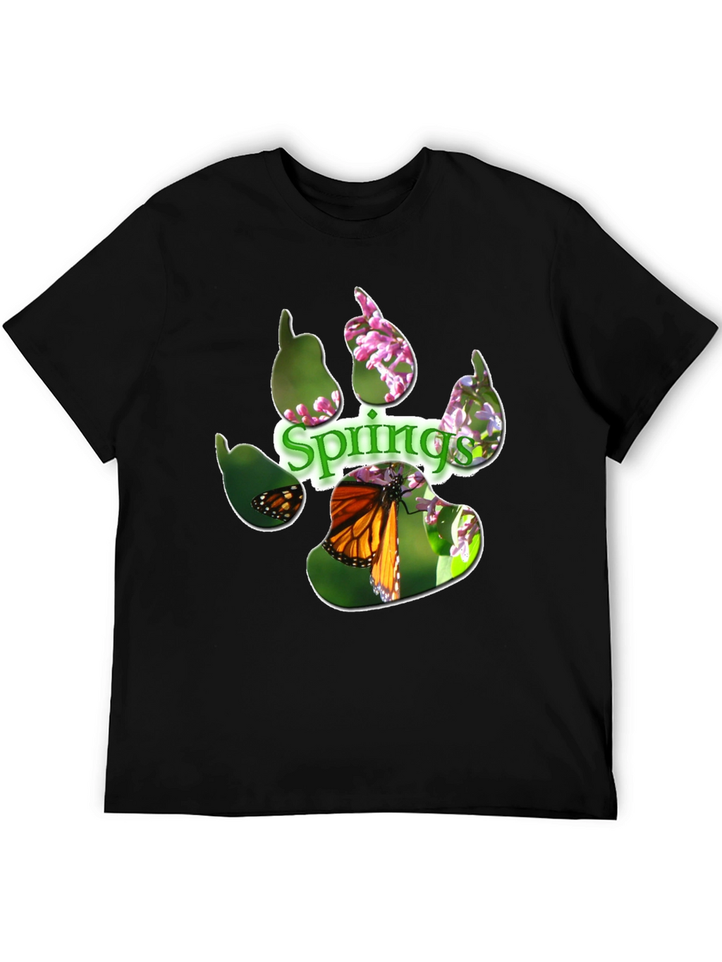 Springs Paw Print Butterfly Graphic T-Shirt