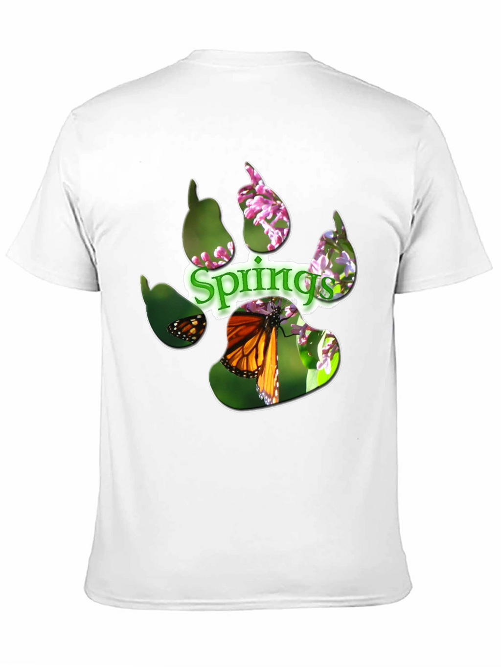 Springs Paw Print Butterfly Graphic T-Shirt