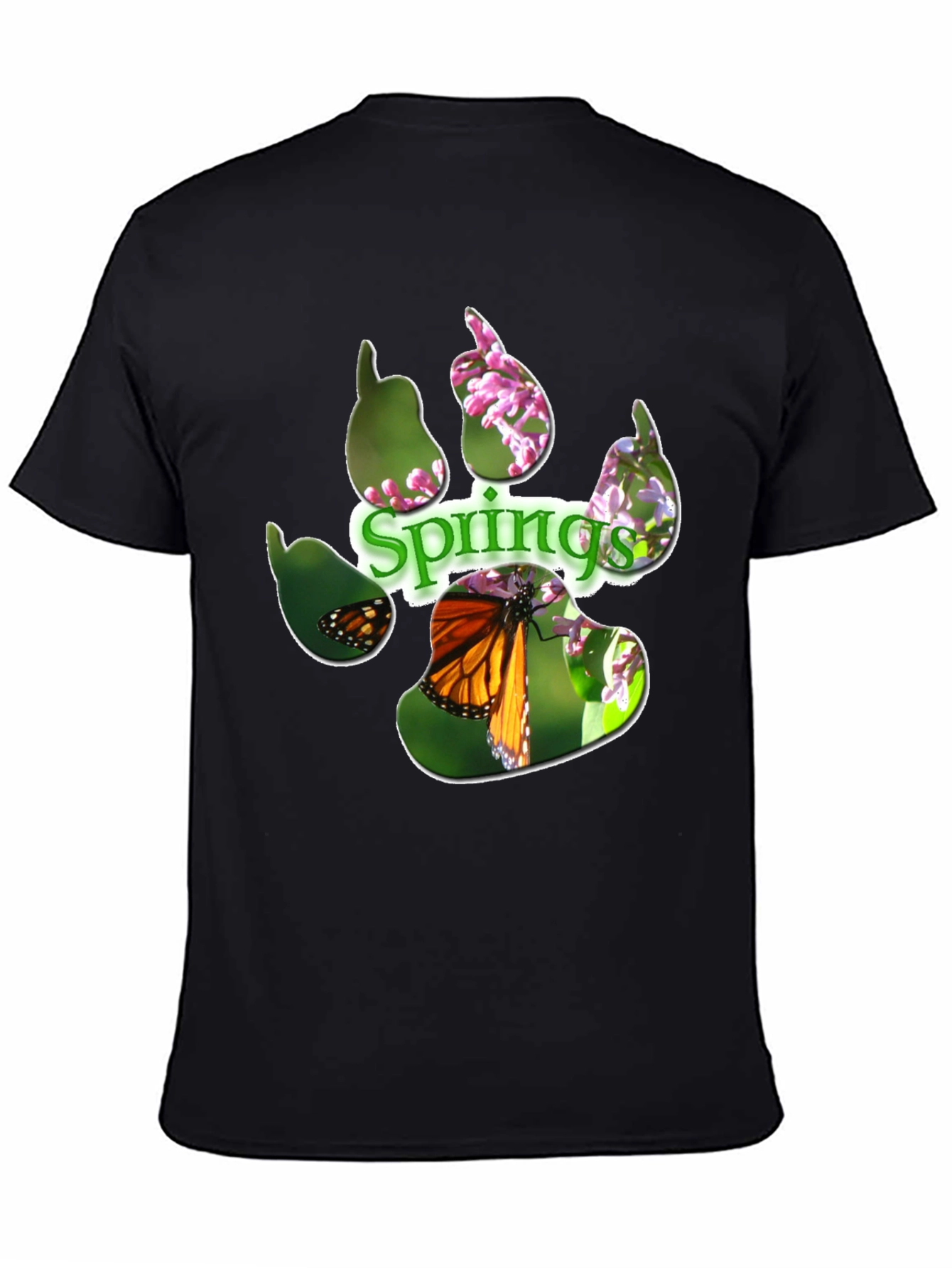 Springs Paw Print Butterfly Graphic T-Shirt