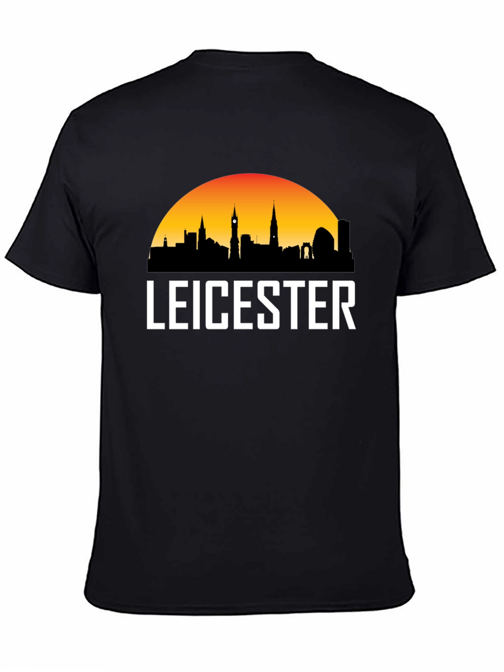 Leicester Cityscape Mens Black T-Shirt