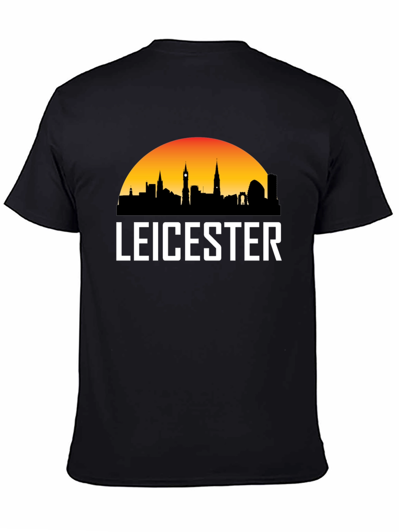Leicester Cityscape Mens Black T-Shirt