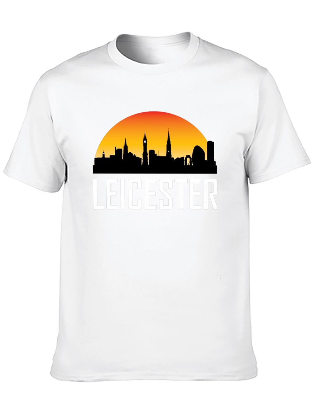 Leicester Cityscape Mens Black T-Shirt