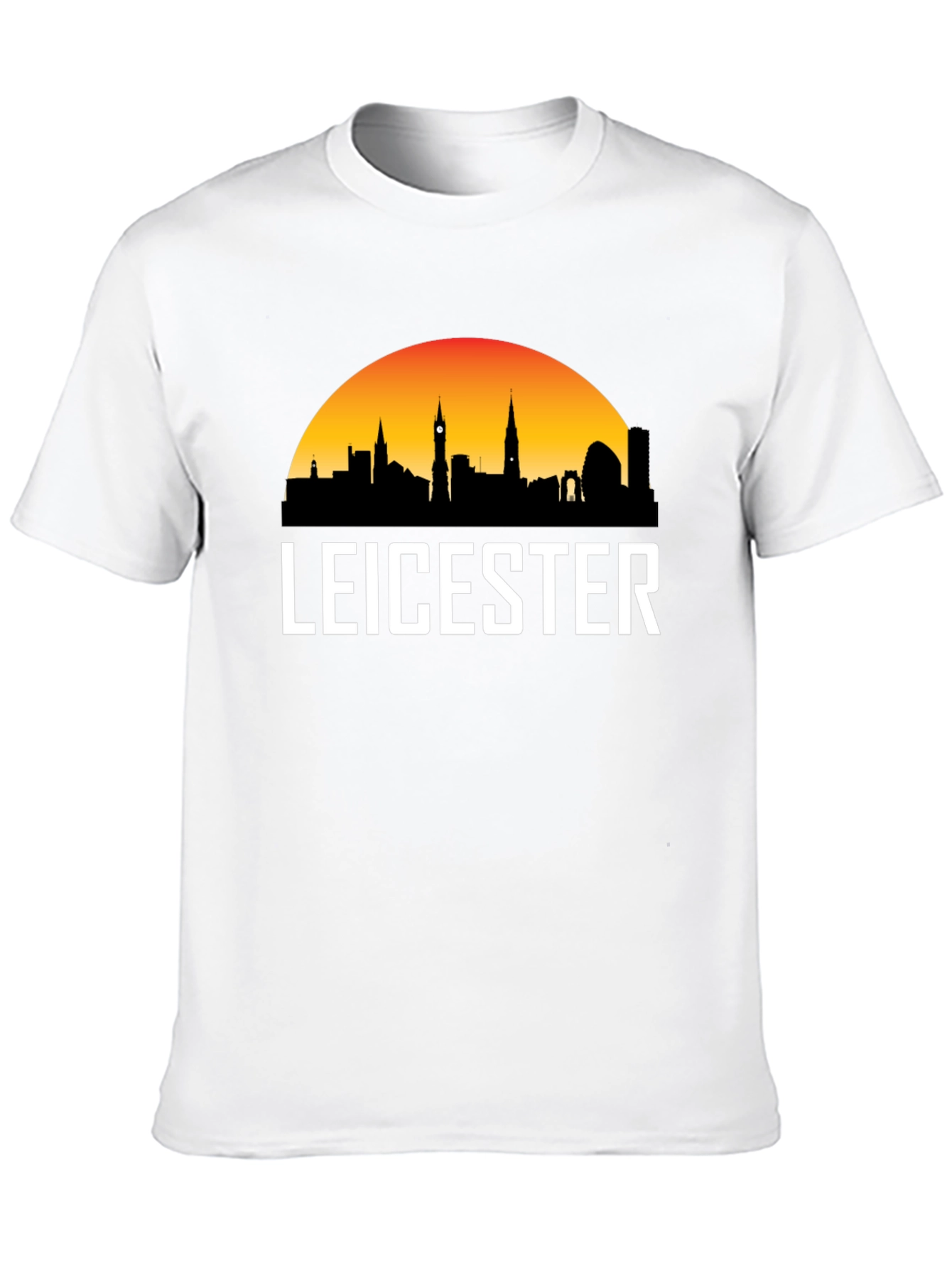Leicester Cityscape Mens Black T-Shirt