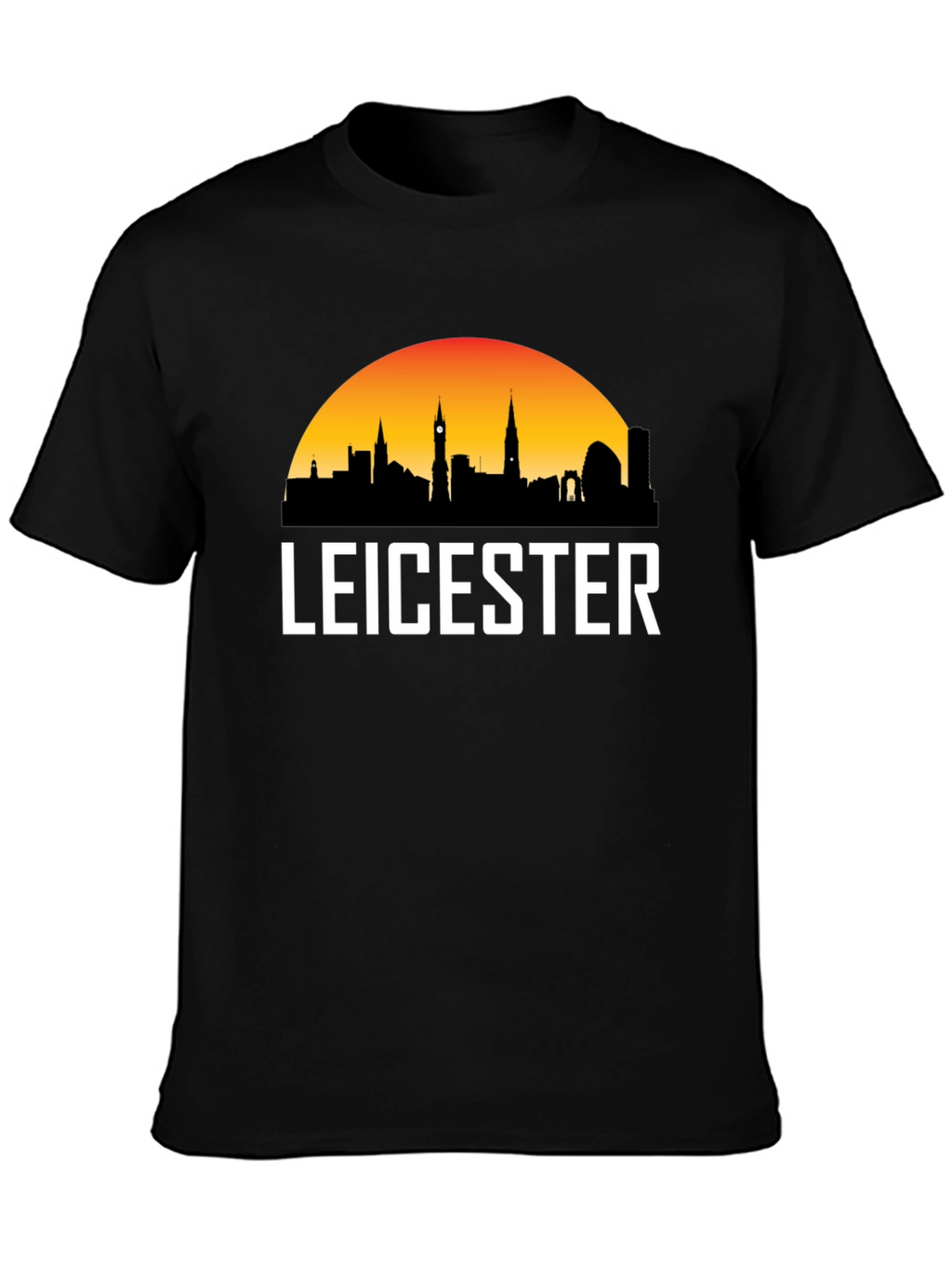 Leicester Cityscape Mens Black T-Shirt