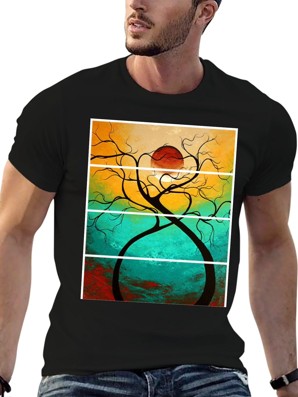 Abstract Sunset Tree T-Shirt