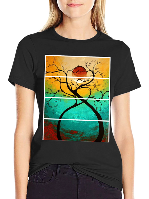 Abstract Sunset Tree T-Shirt