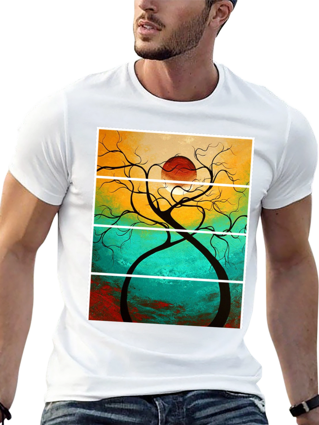 Abstract Sunset Tree T-Shirt