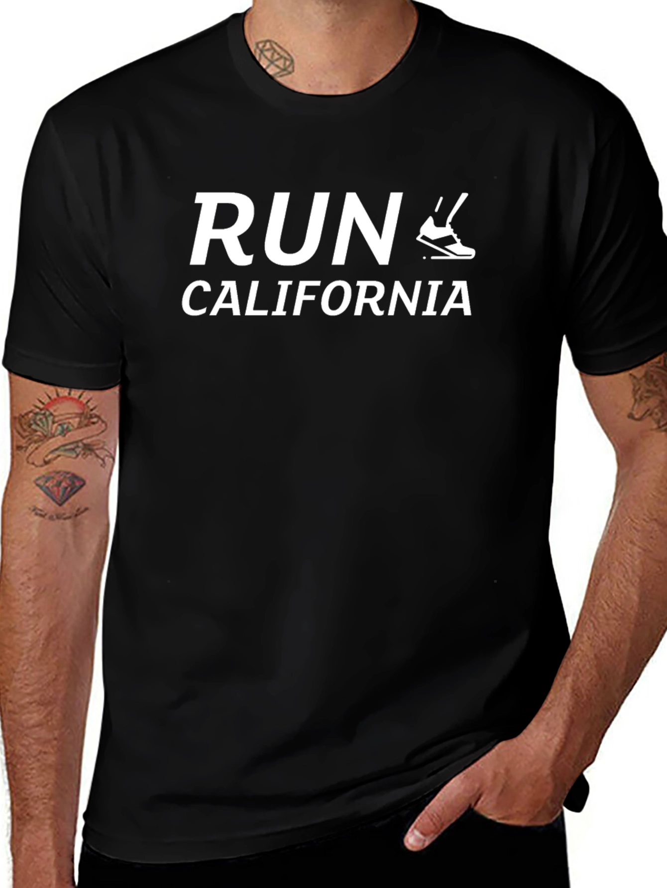 Run California Graphic T-Shirt - Black