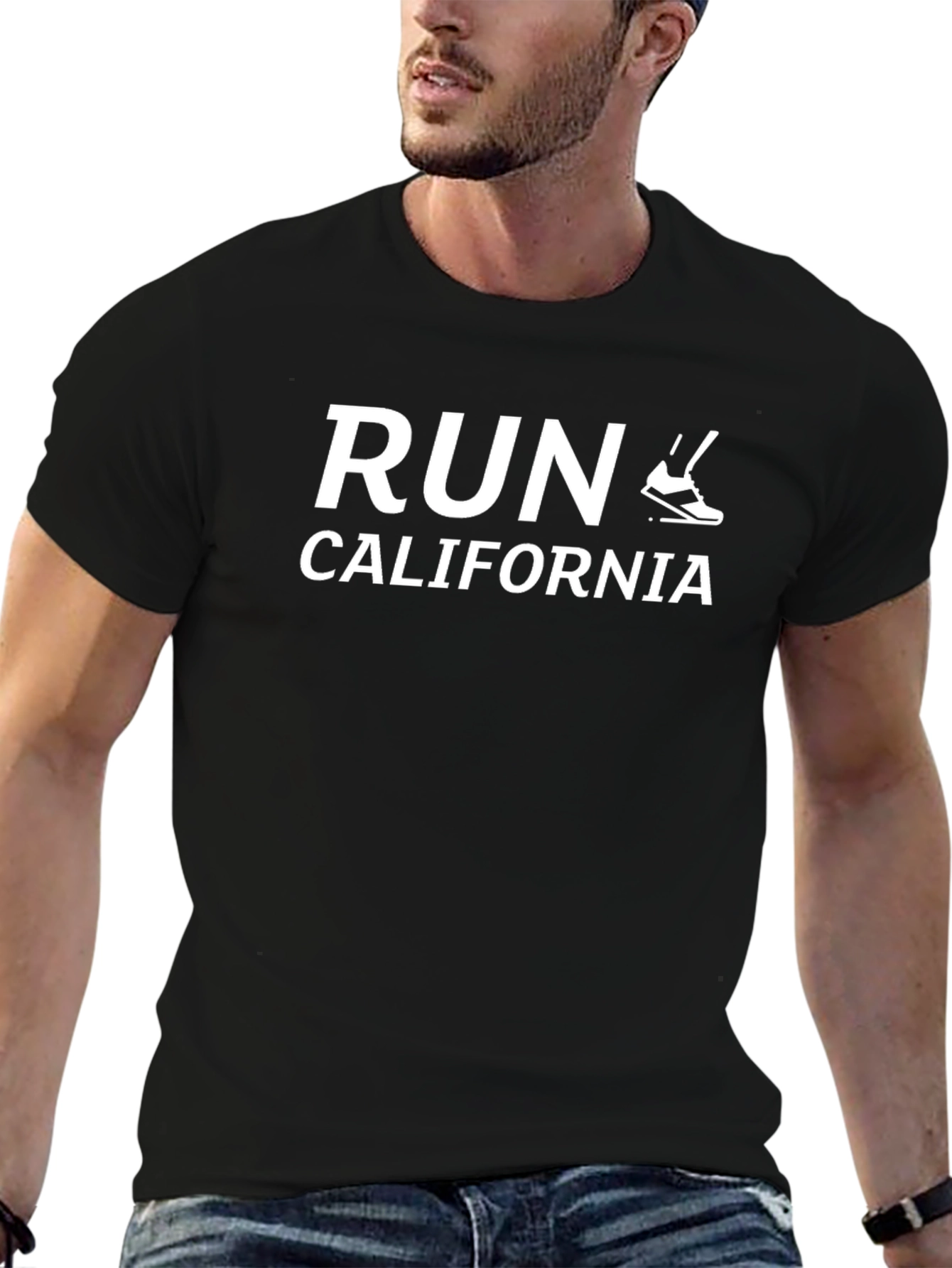 Run California Graphic T-Shirt - Black