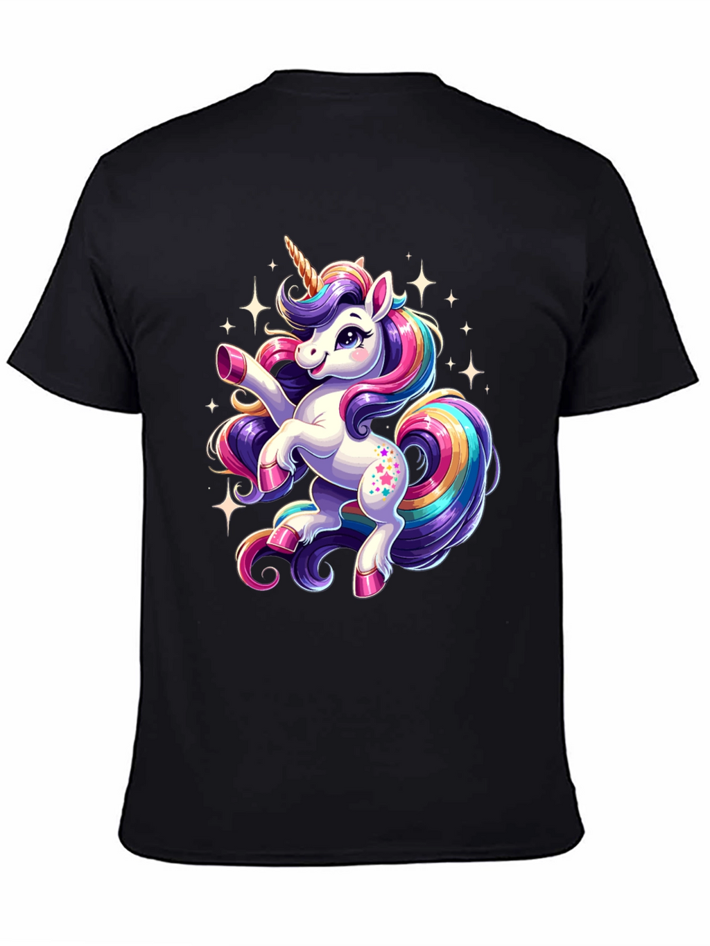 Magical Unicorn Graphic Tee - Black