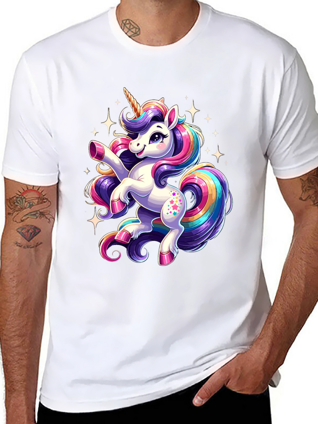 Magical Unicorn Graphic Tee - Black