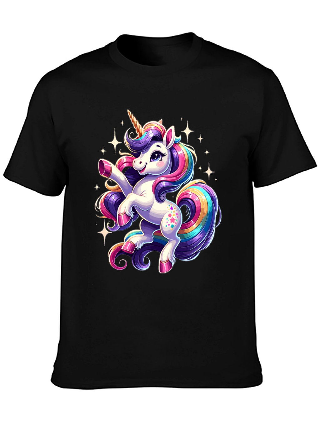 Magical Unicorn Graphic Tee - Black