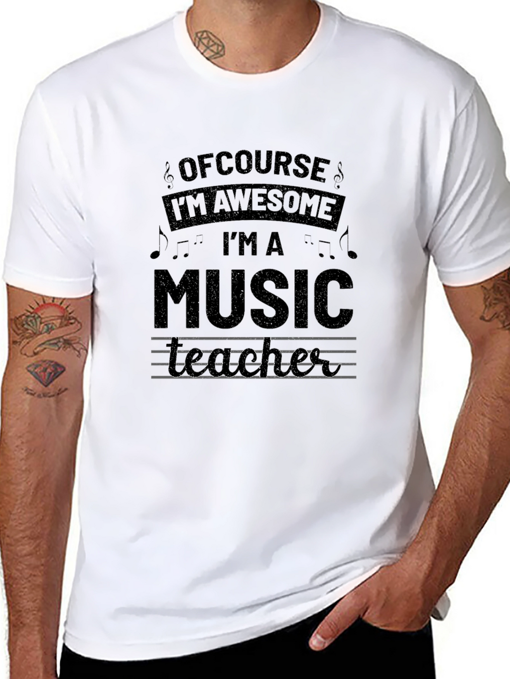 Awesome Music Teacher Black Graphic Tee