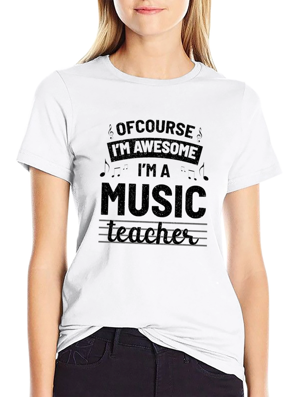 Awesome Music Teacher Black Graphic Tee