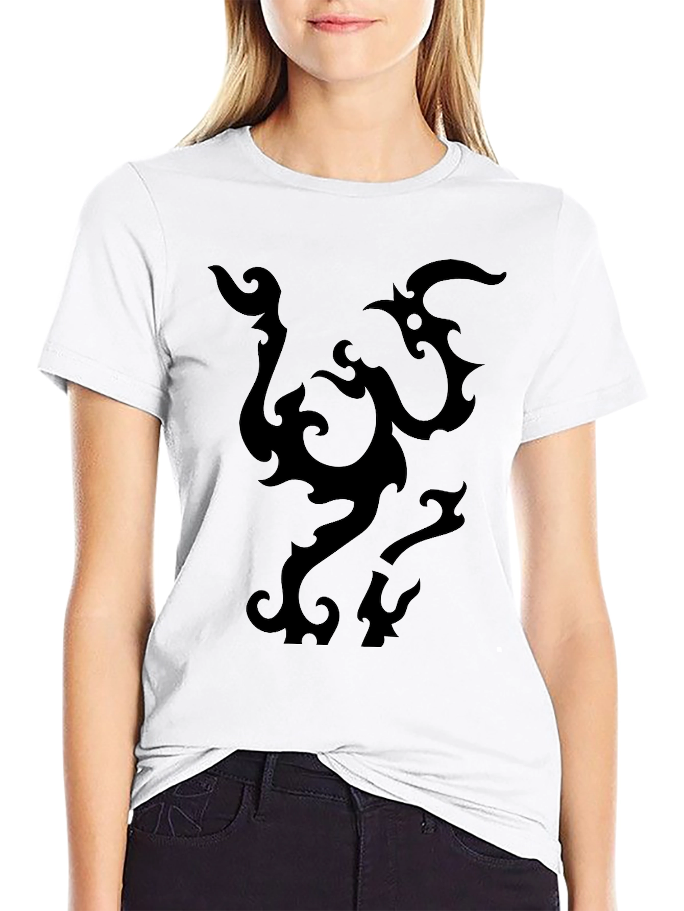 Black Tribal Design T-Shirt