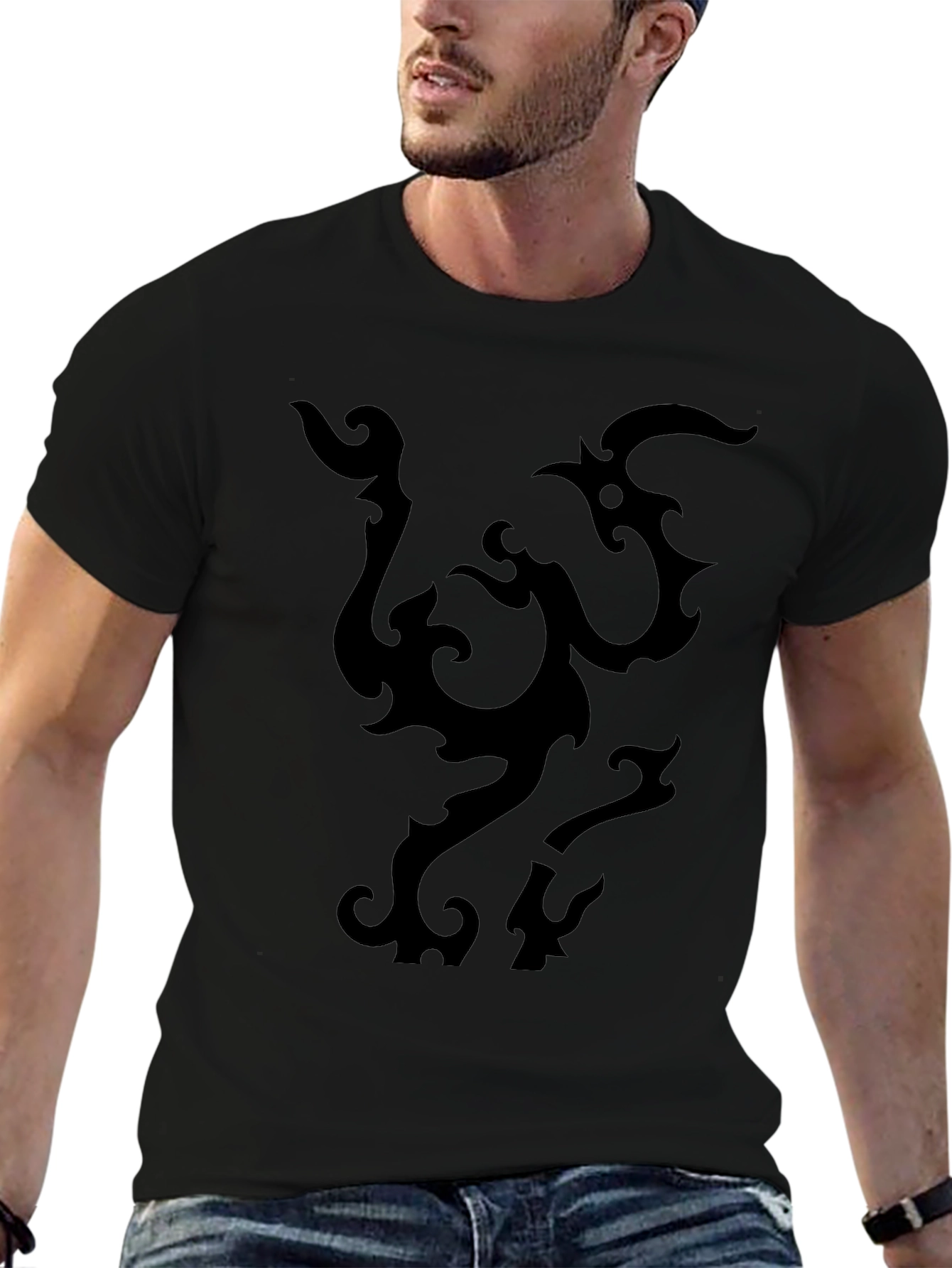 Black Tribal Design T-Shirt