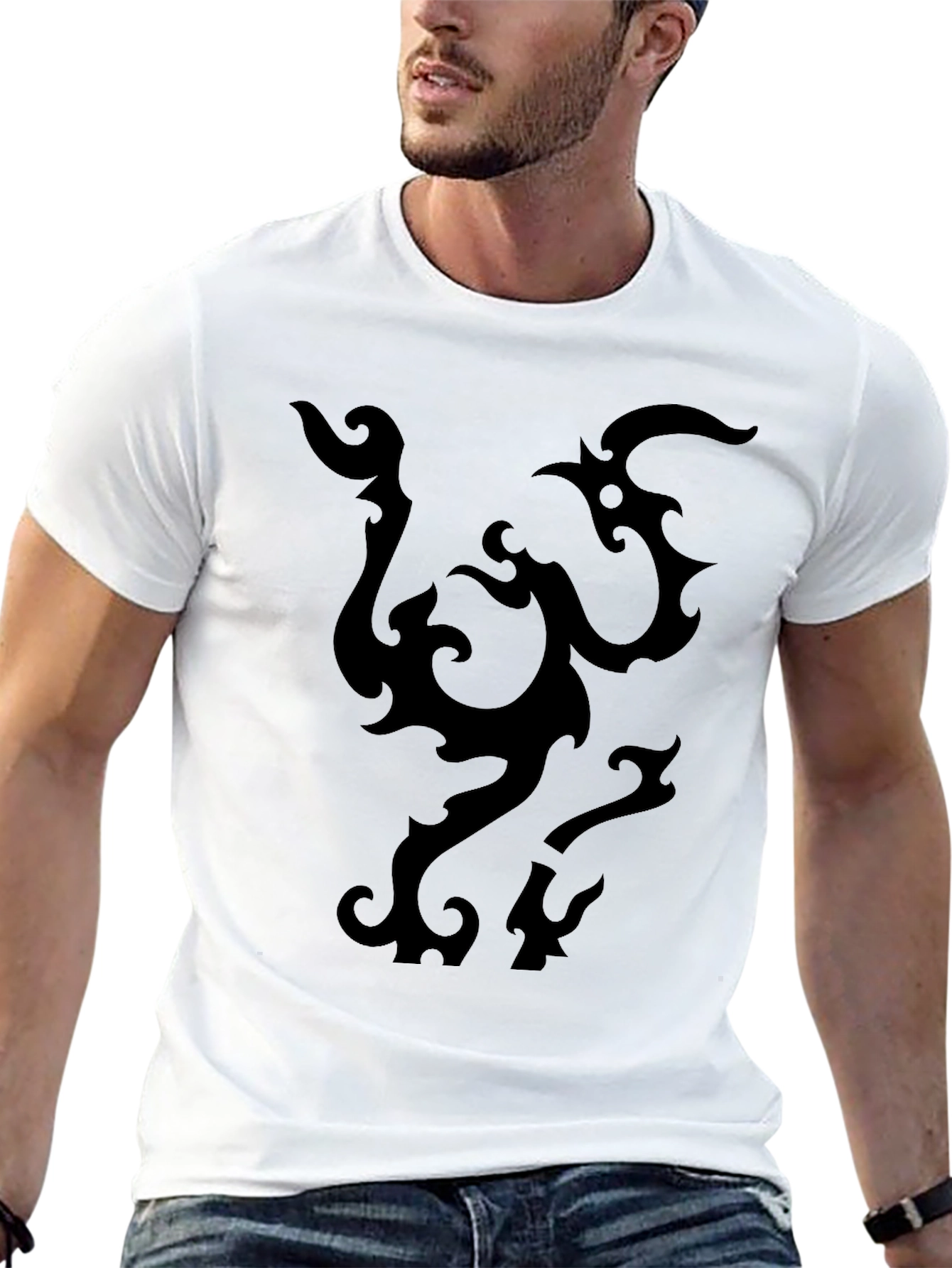Black Tribal Design T-Shirt