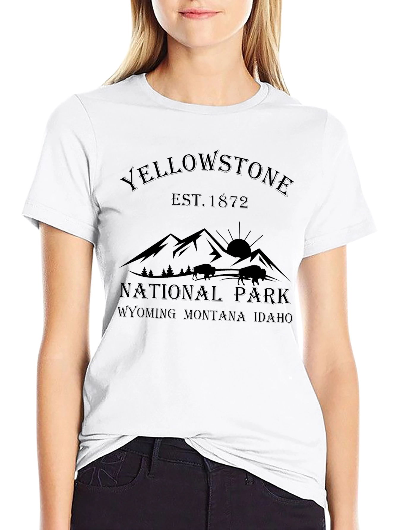 Yellowstone National Park T-Shirt Black Graphic Tee