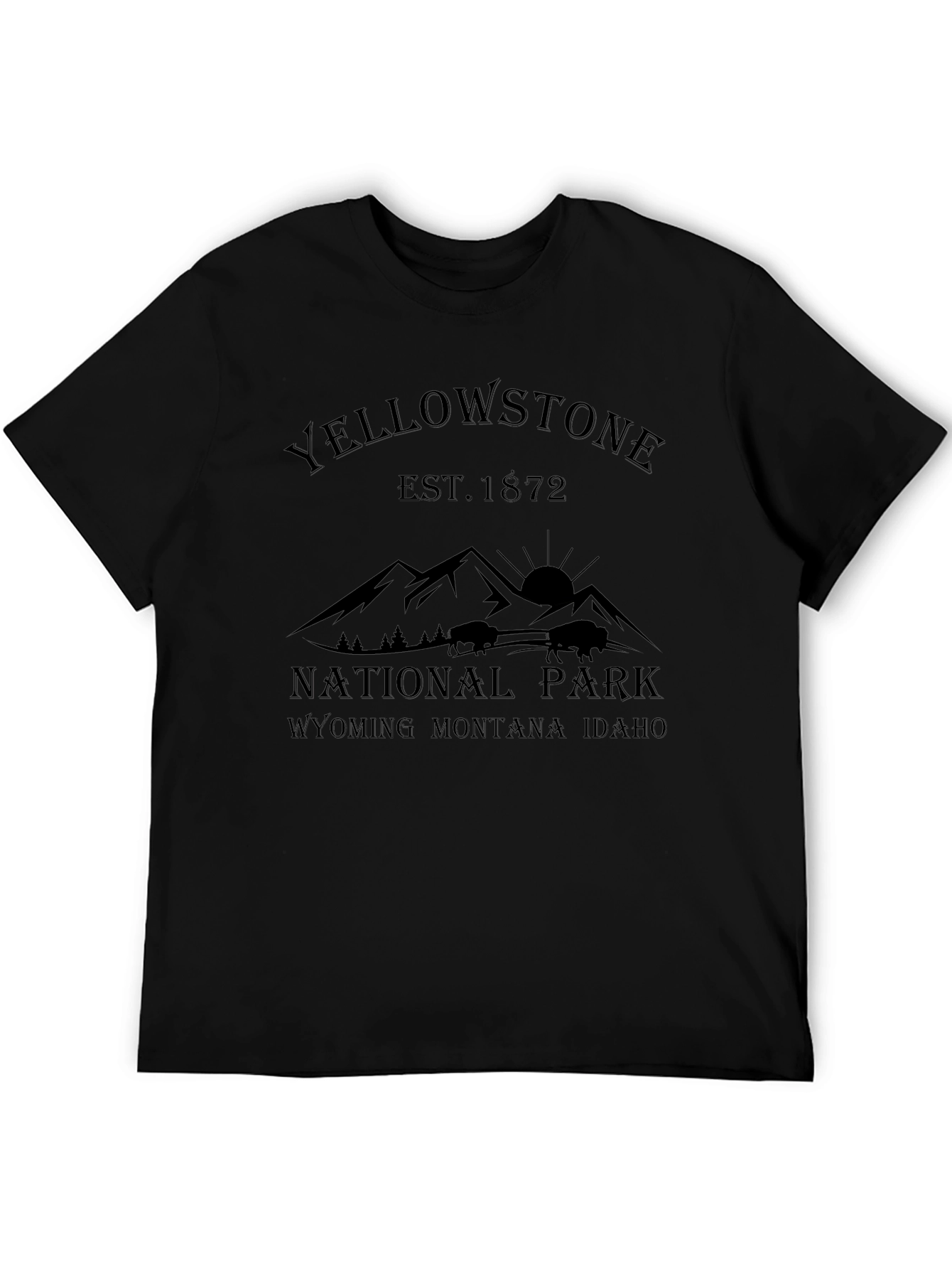 Yellowstone National Park T-Shirt Black Graphic Tee