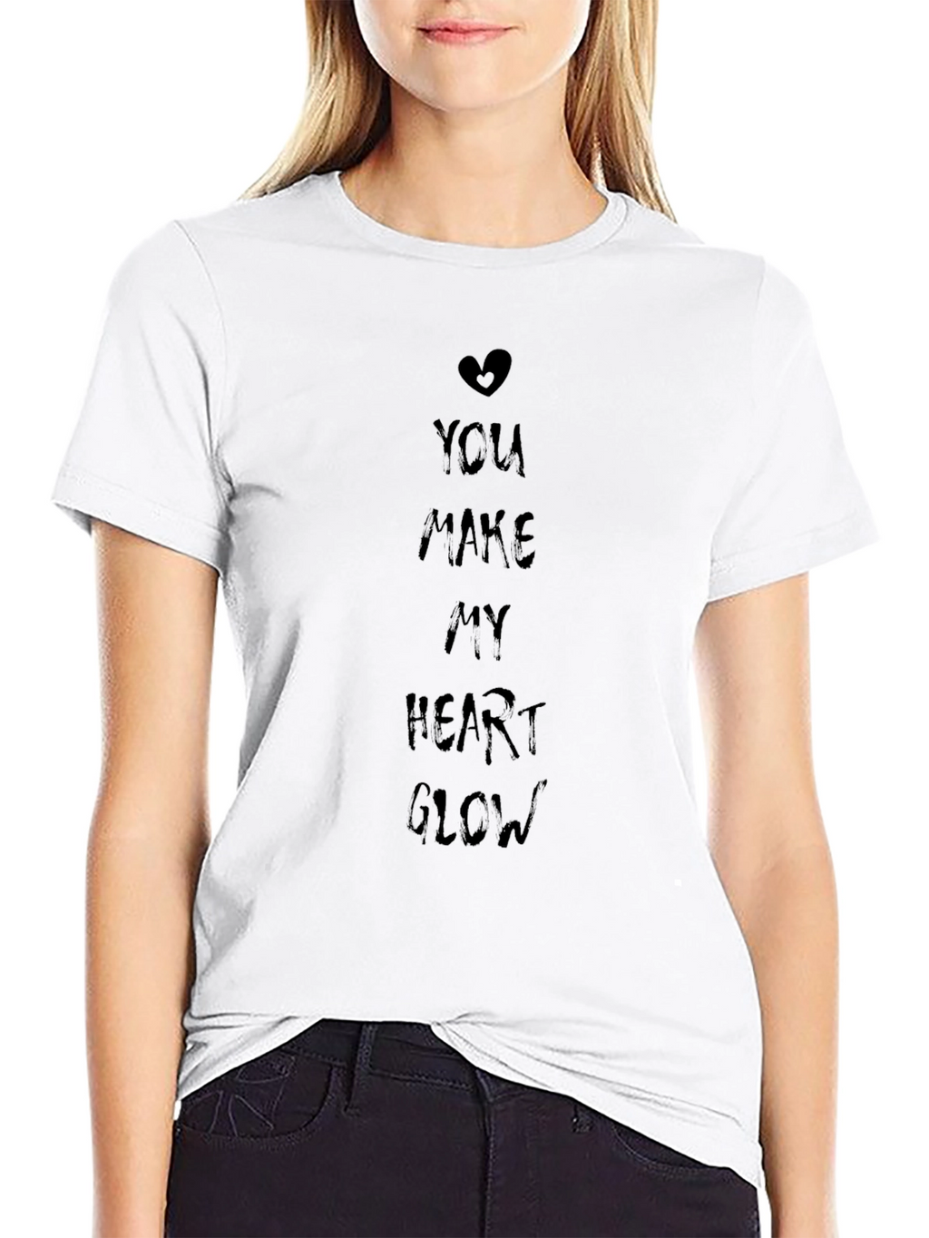You Make My Heart Glow Black Graphic T-Shirt