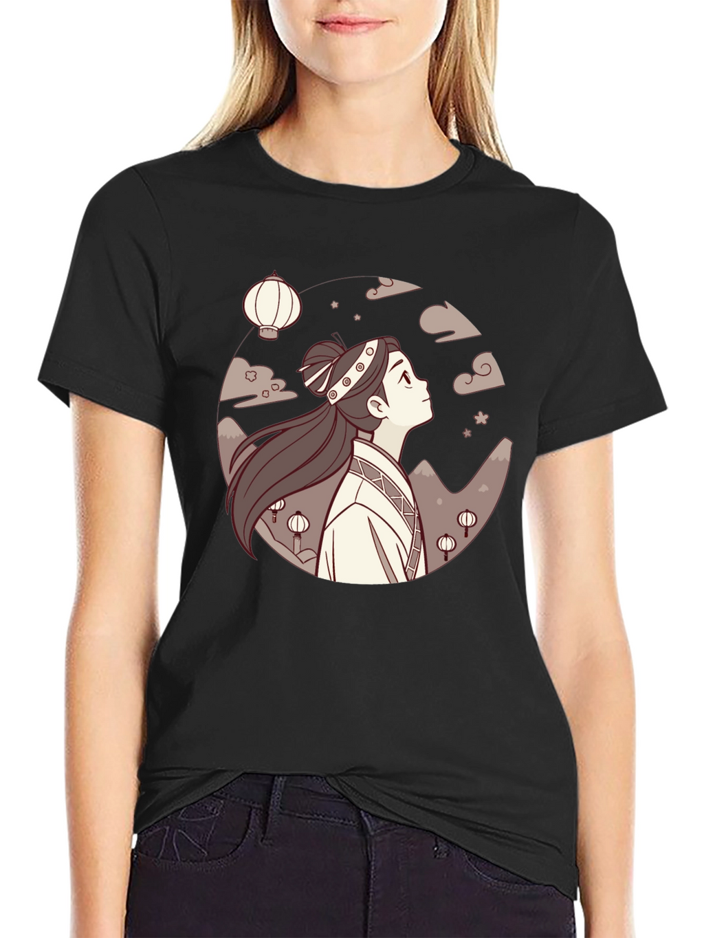 Anime Girl Lanterns Black T-Shirt