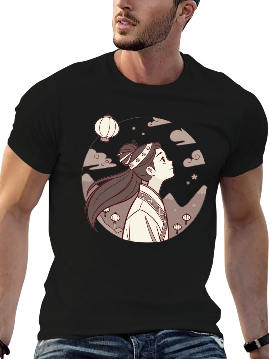 Anime Girl Lanterns Black T-Shirt